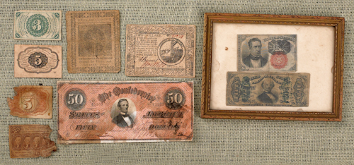 Group of early U S paper currency 176a75