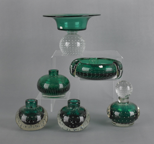 Six pieces of Erickson art glass.