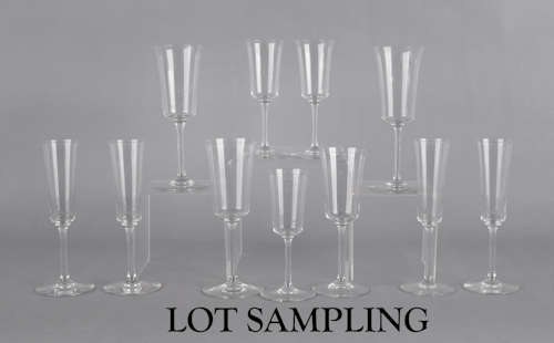 Thirty-one Baccarat glass flutes