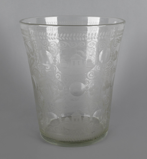 Massive Bohemian glass tumbler ca. 1900