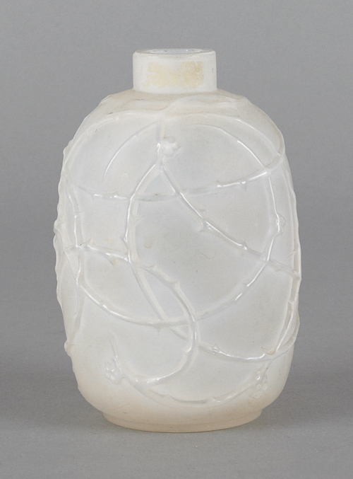 Lalique opalescent glass bottle