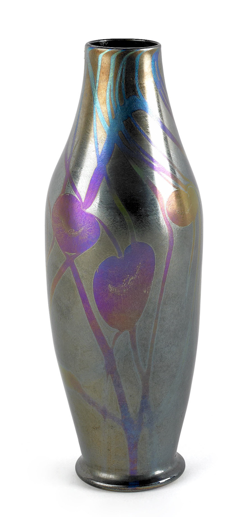 Tiffany Favrile glass vase with 176acf