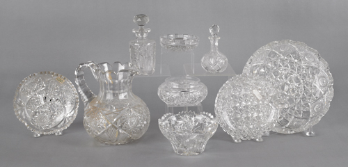 Collection of brilliant cut glass to