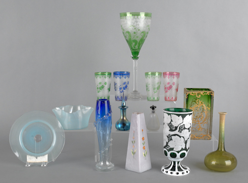 Decorative glass tablewares 19th