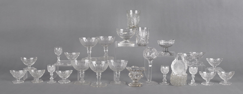 Group of colorless glass tablewares