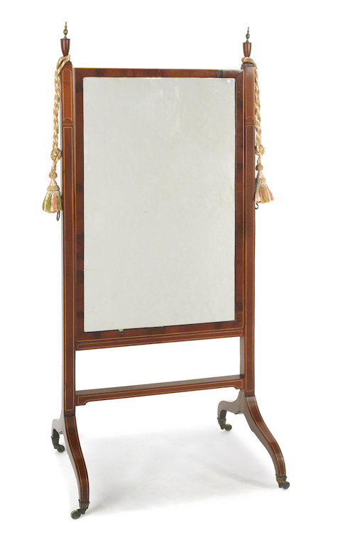 George II mahogany cheval mirror