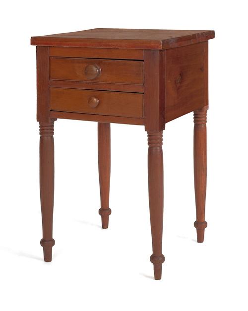 Sheraton two-drawer maple end table