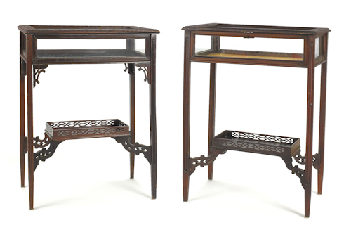 Two Chinese Chippendale style mahogany