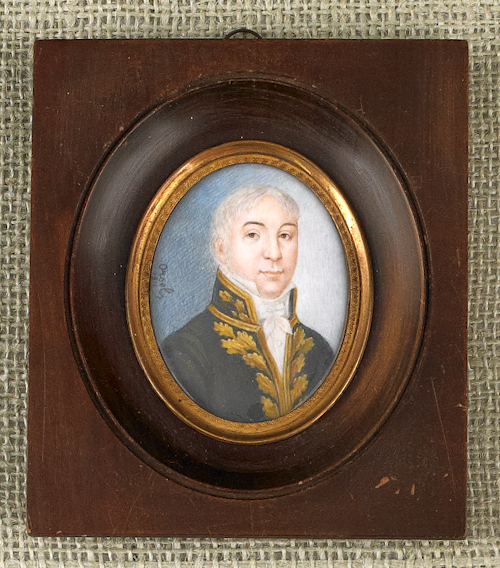 Miniature watercolor on ivory portrait 176ba7