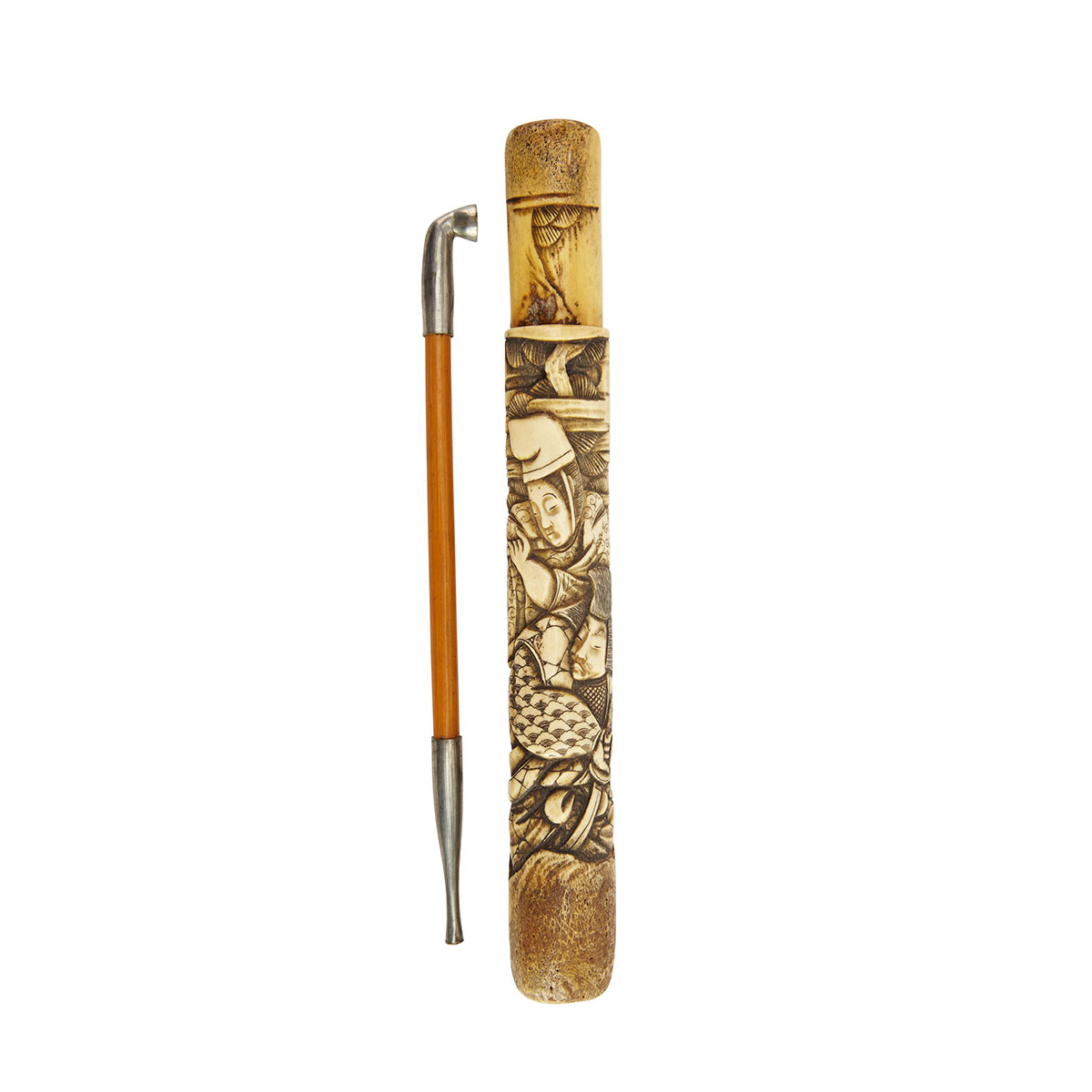 Stag Antler Portable Pipe Case 176bda