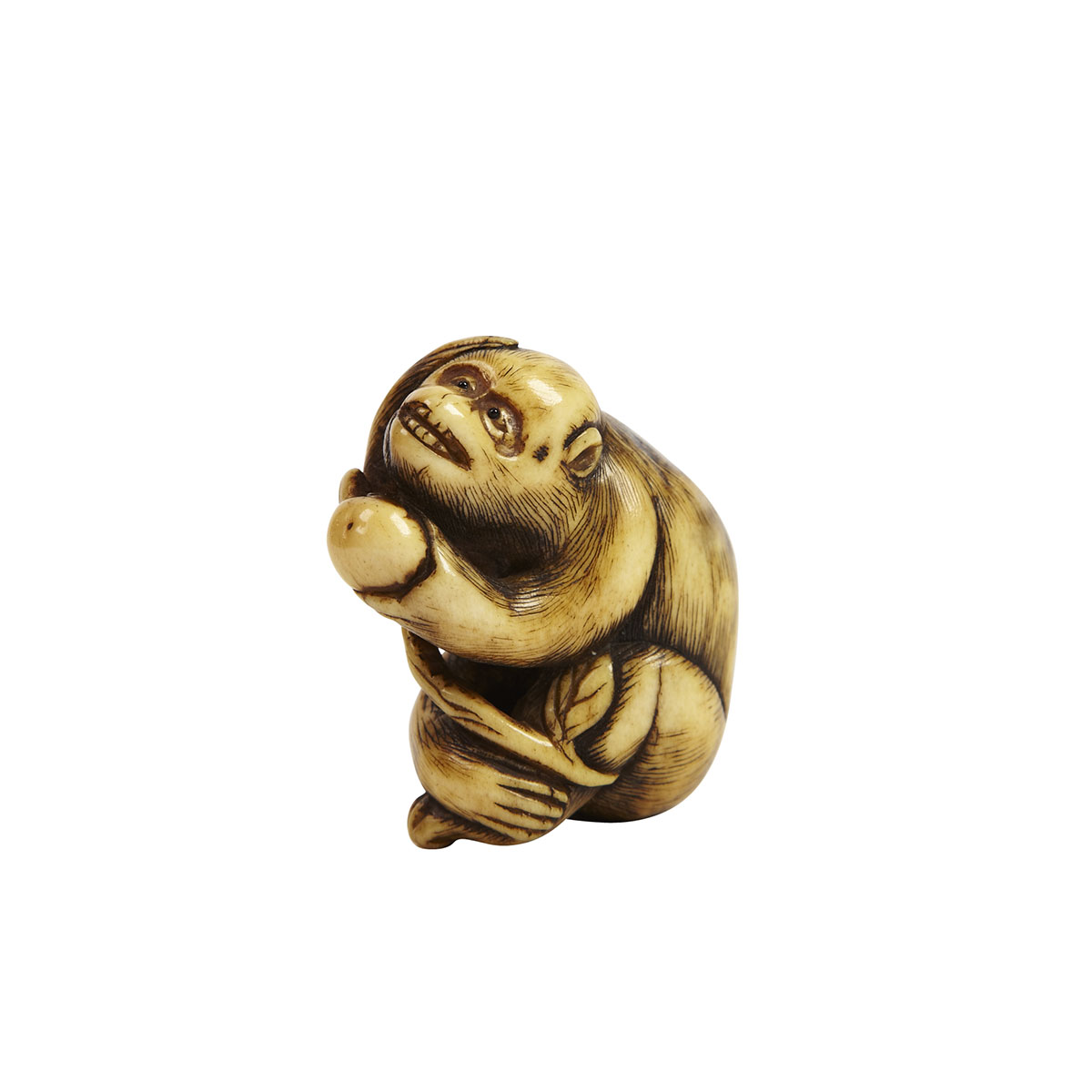 Stag Horn Netsuke of a Large Monkey