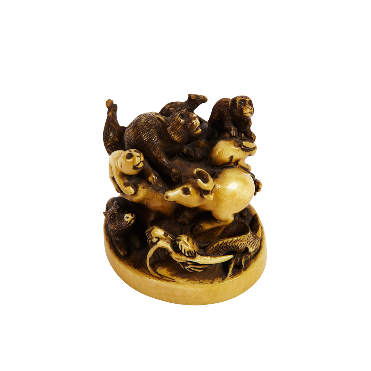 Ivory Netsuke of the Twelve Zodiac Animals