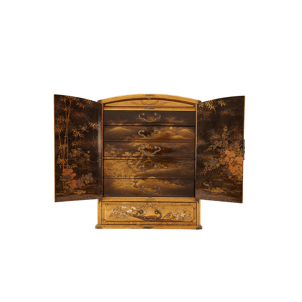Magnificent Lacquer and Inlay Cabinet
