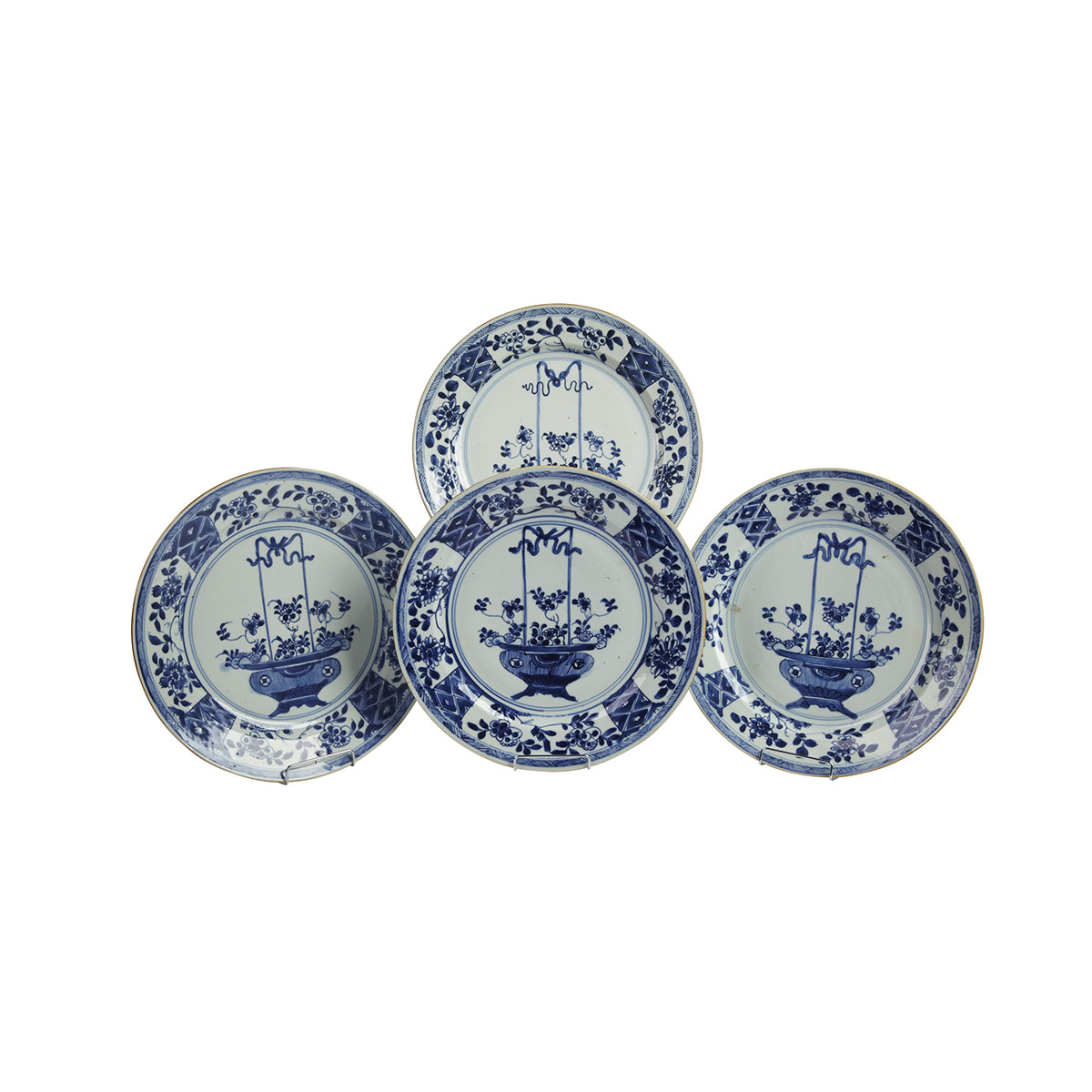 Four Export Blue and White ??~Floral