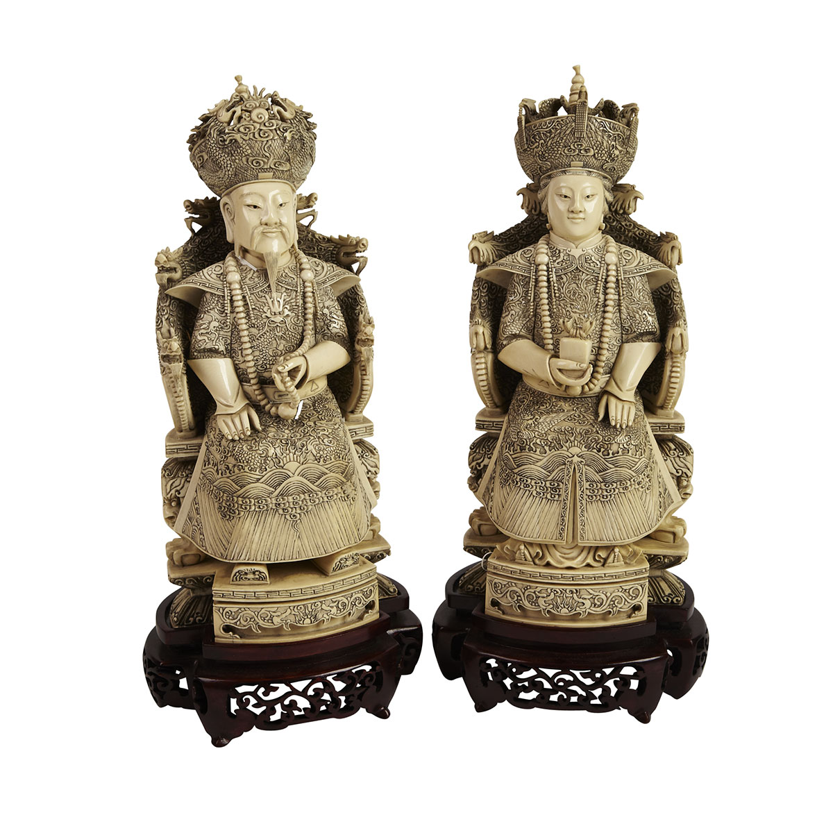 Large Ivory Carved King and Queen 176c23
