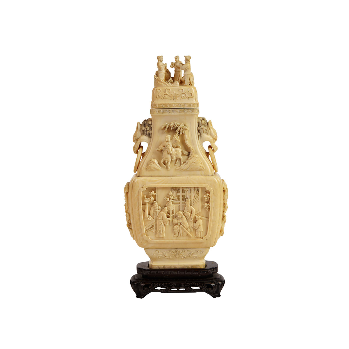 Ivory Carved Vase and Cover Late 176c25