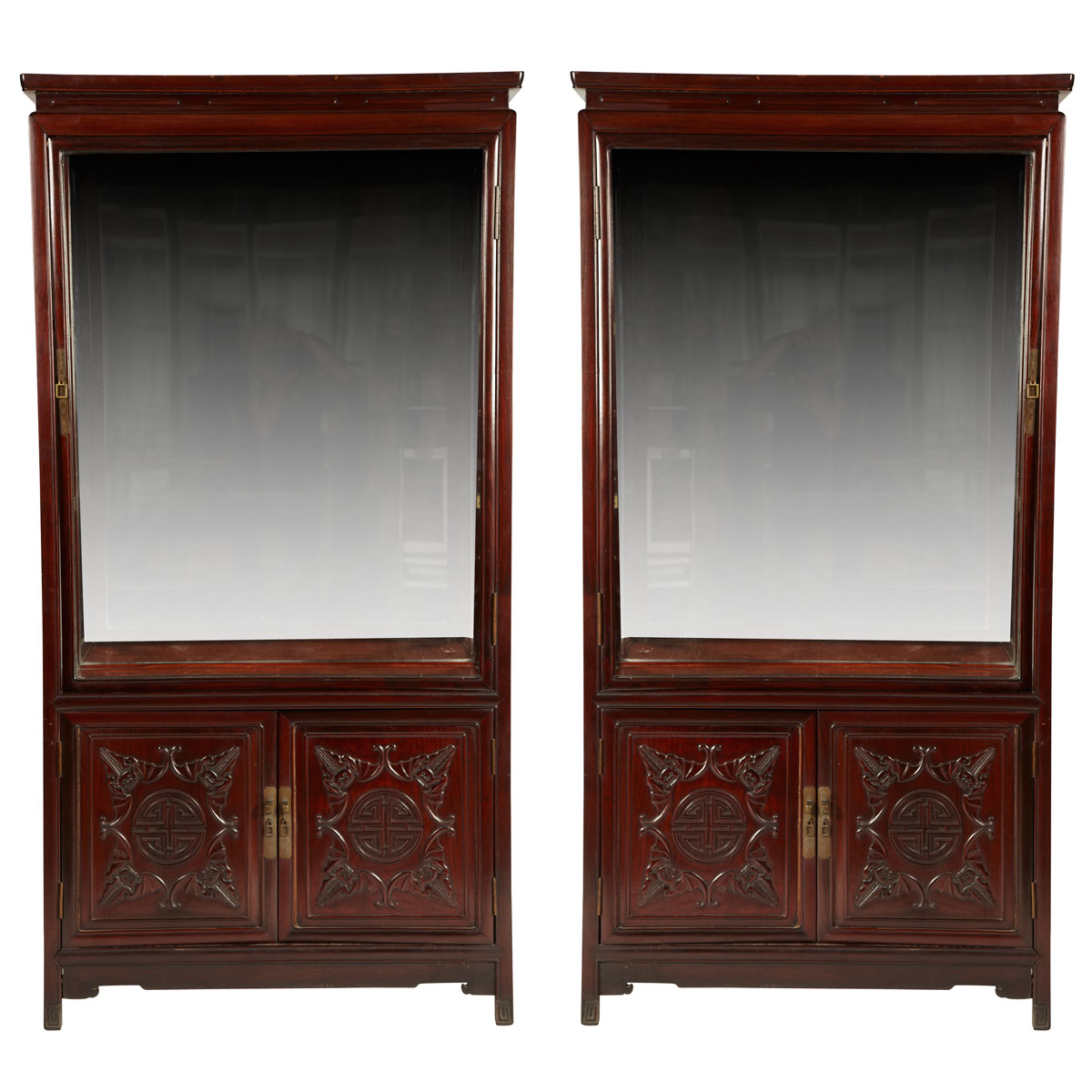 Pair of Hardwood Display Cabinets 176c2f