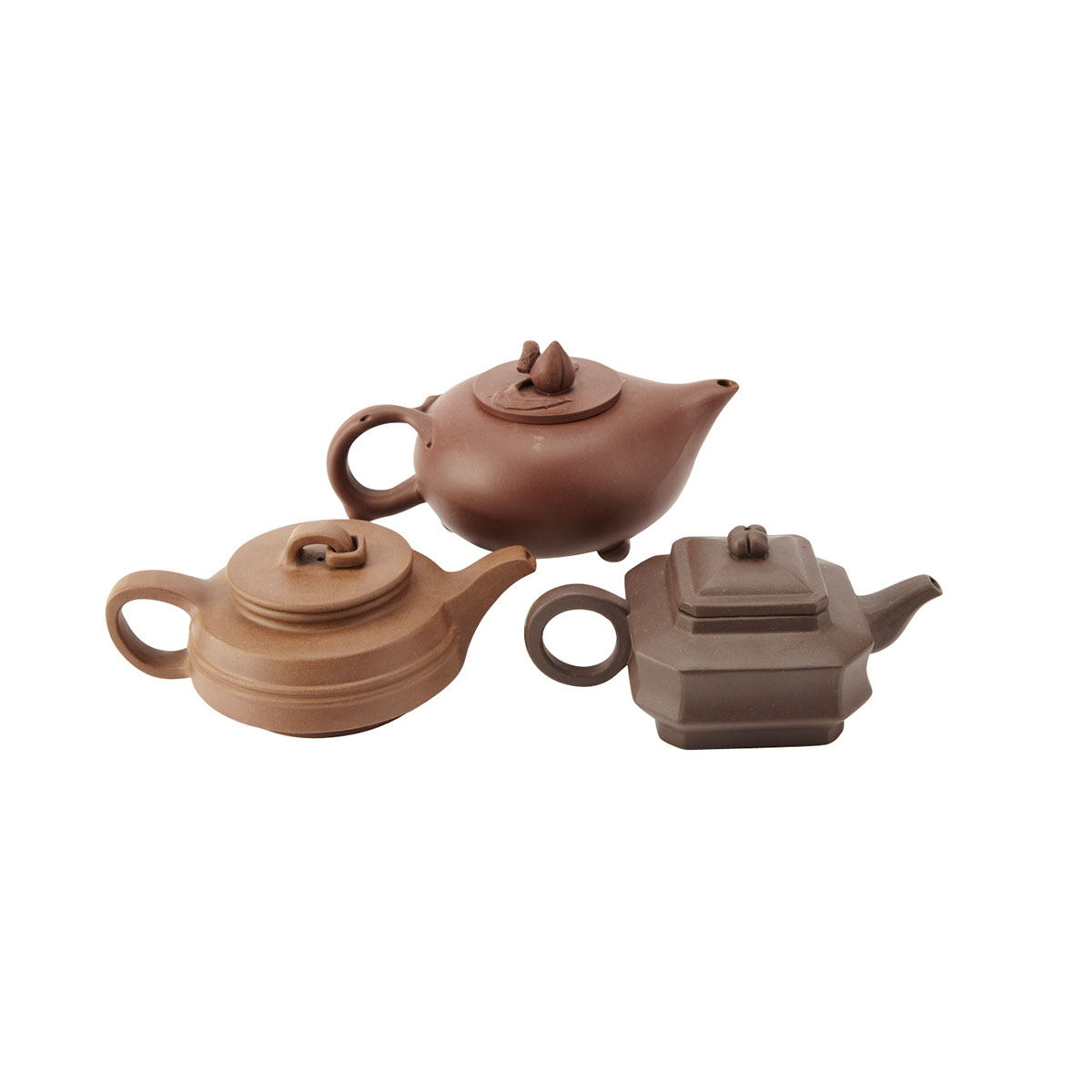 Three Yixing Teapots   The first with
