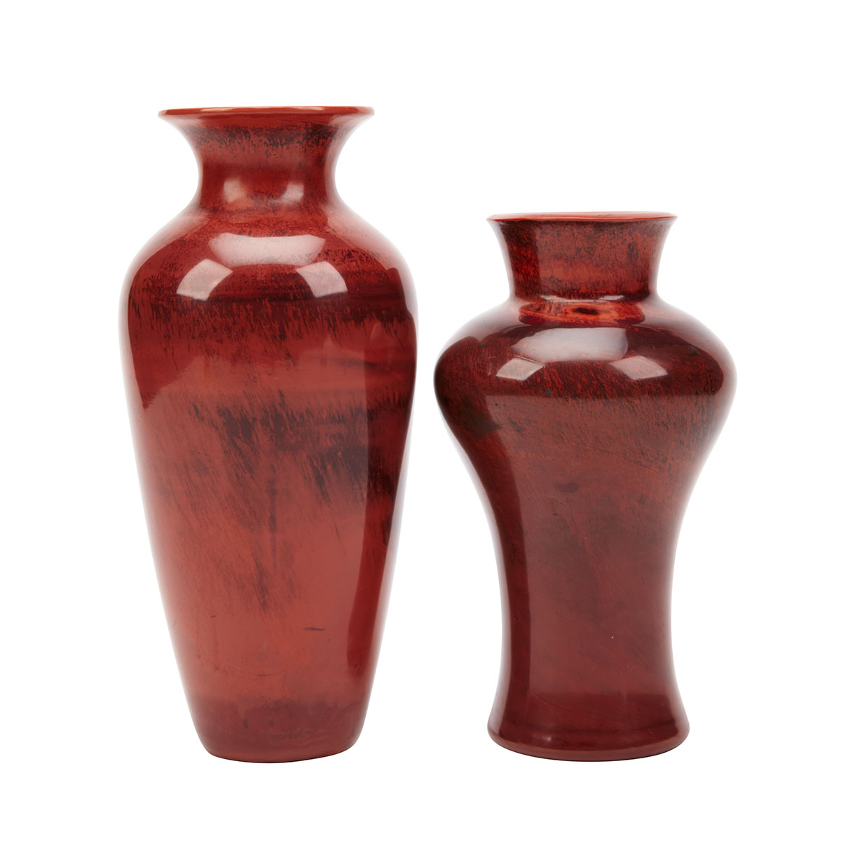 Two Peking Glass Vases   Imitating