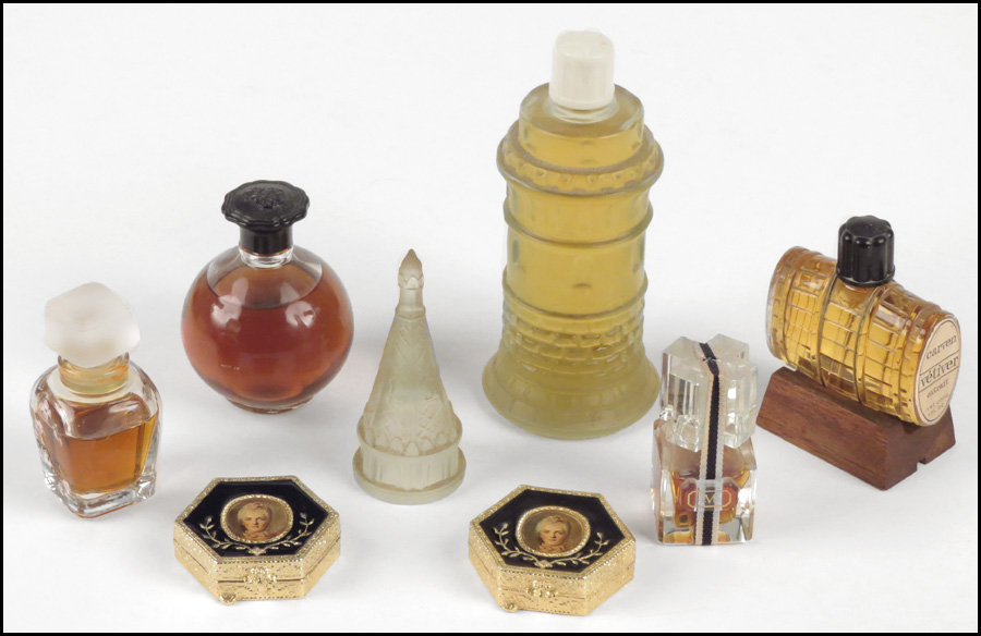 COLLECTION OF PERFUME BOTTLES. Comprised