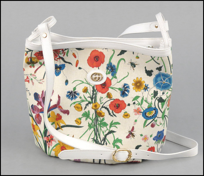 GUCCI FLORAL PRINT CANVAS AND LEATHER 176e32
