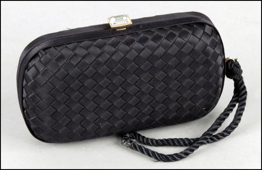 BOTTEGA VENETA BLACK WOVEN SATIN