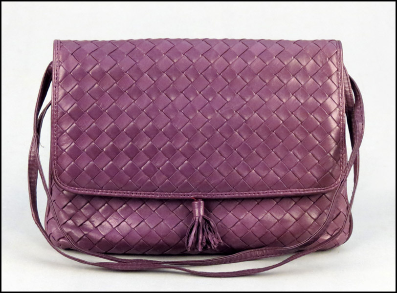 BOTTEGA VENETA PURPLE WOVEN LEATHER