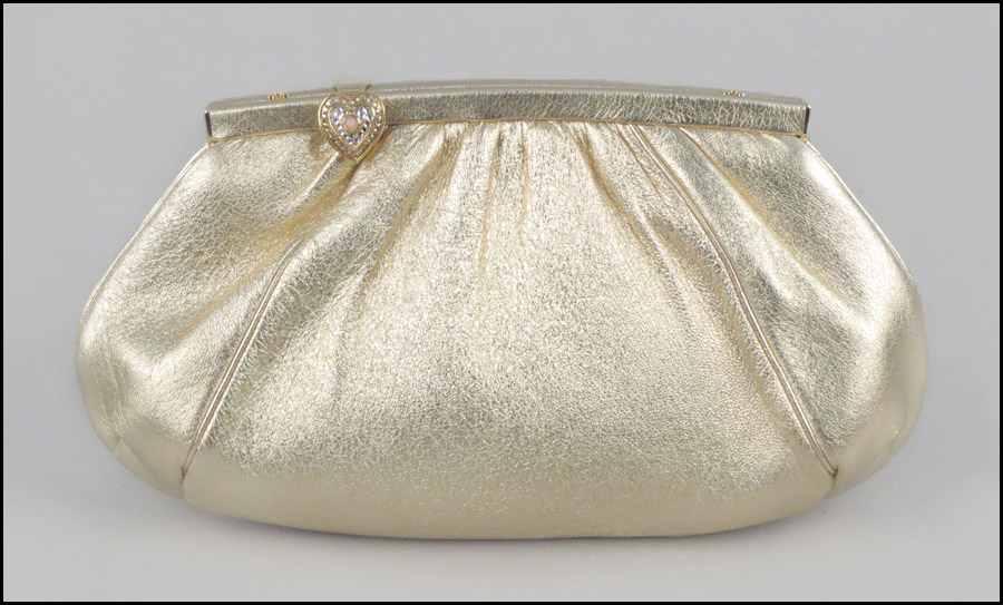 JUDITH LEIBER GOLD LEATHER CLUTCH 176e70