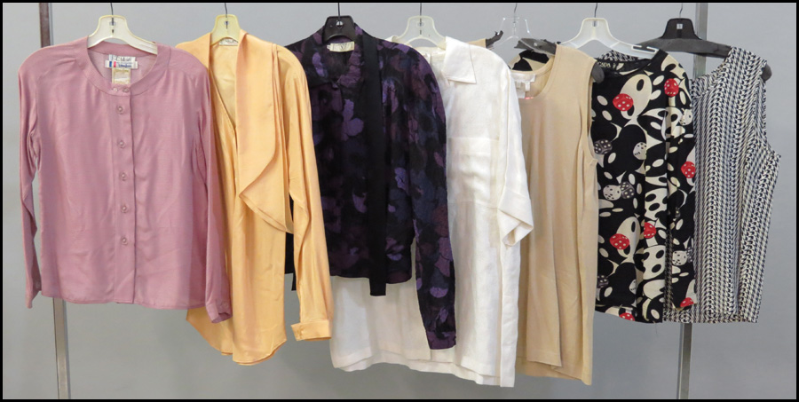 GROUP OF SILK BLOUSES. Including Halston