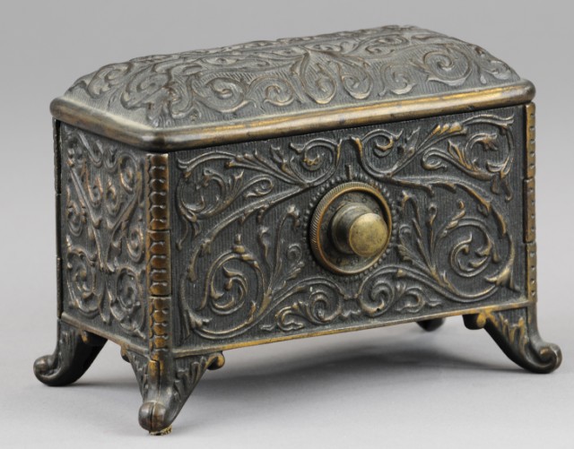 JEWEL CHEST STILL BANK Cast iron