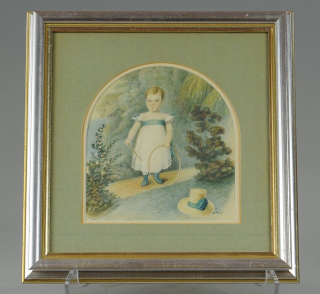 CHILD WITH HOOP TOY WATERCOLOR 1770b7