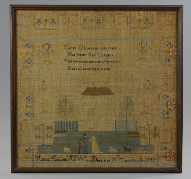 NEEDLE POINT SAMPLER C. 1811 large needle