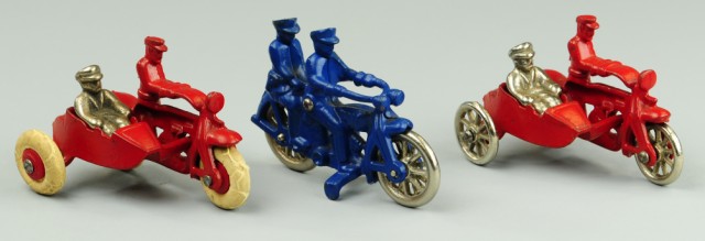 THREE HUBLEY TOY MOTORCYCLES Cast 1770e0