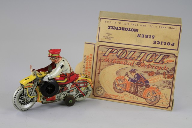 MARX POLICE SIREN MOTORCYCLE Lithographed