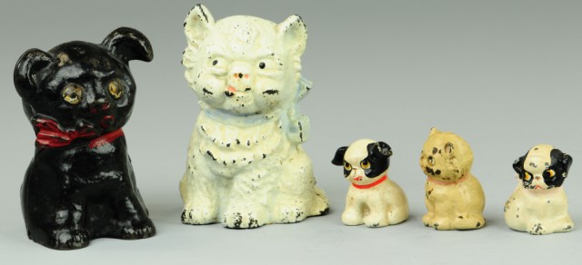 CAT AND DOG STILL BANKS AND PAPERWEIGHTS 1771ce