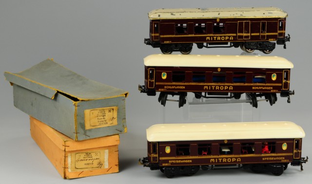 BING O GAUGE MITROPA TRAIN CARS 1772d5