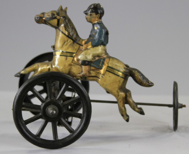 JOCKEY RIDING HORSE TOY Lithographed 177436