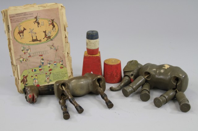 SCHOENHUT ANIMALS AND CATALOG Lot