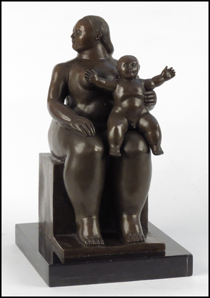 BRONZE MOTHER AND CHILD FIGURAL 1774f3