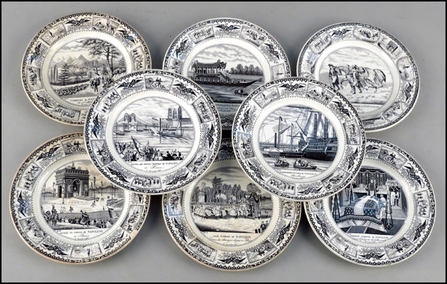 SET OF EIGHT FRENCH GIEN OPAQUE 1774fb