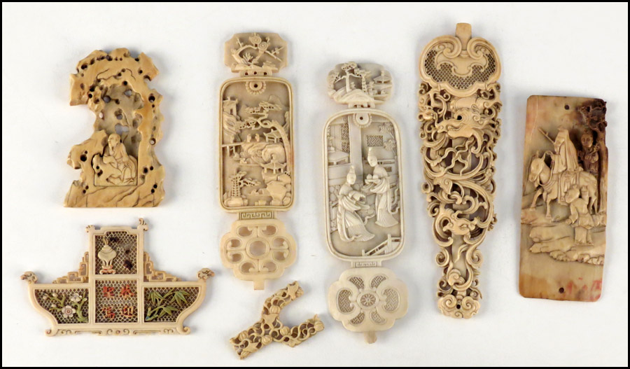 COLLECTION OF CARVED AND RETICULATED