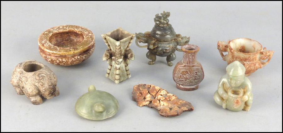 COLLECTION OF VARIOUS CARVED STONE 177586