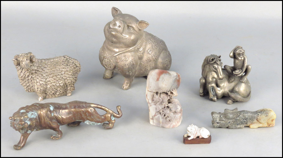 COLLECTION OF CARVED STONE AND