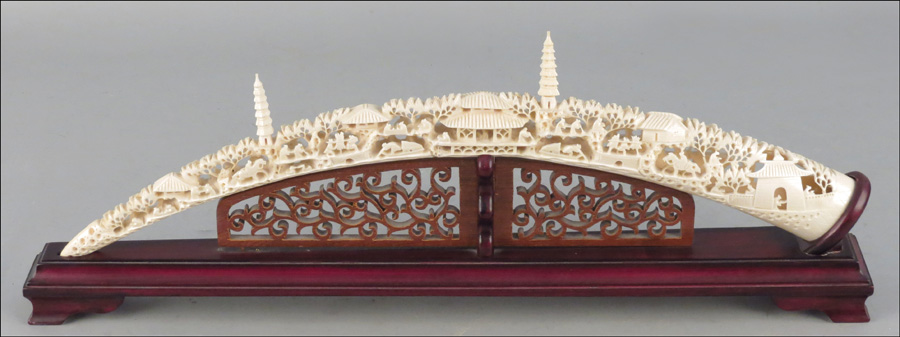 CARVED IVORY TUSK Depicting a 177593