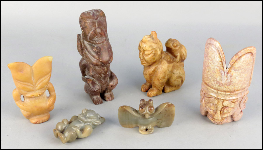 COLLECTION OF CARVED STONE ANIMAL