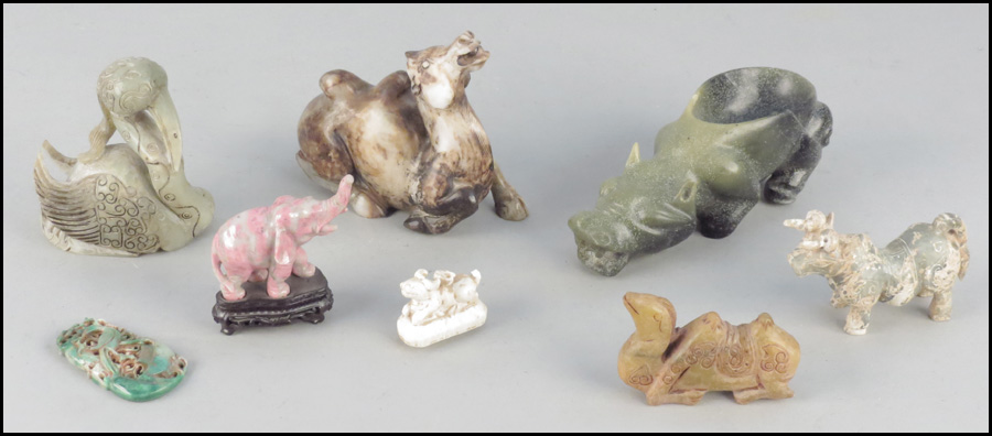 COLLECTION OF CARVED STONE ANIMAL 1775b0