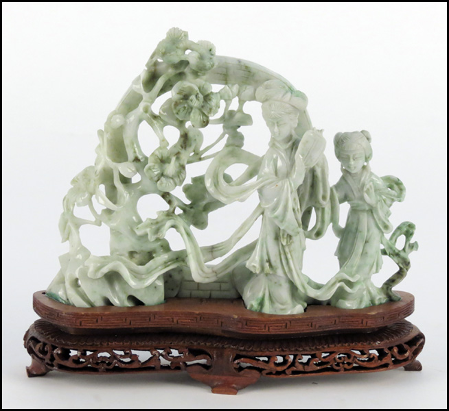 CHINESE CARVED JADE FIGURAL GROUP  1775bd