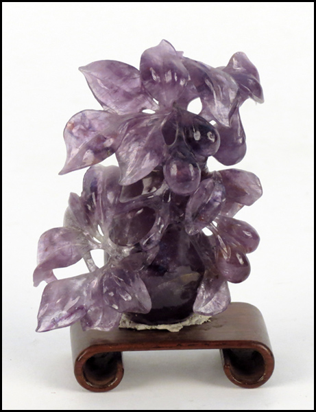 CHINESE CARVED AMETHYST FLORAL