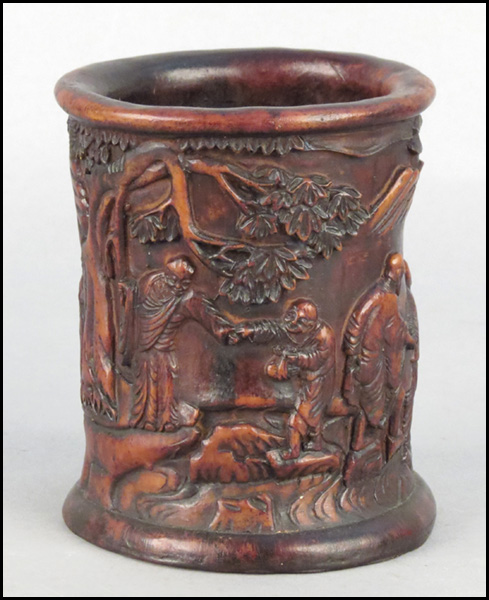 CHINESE CARVED BAMBOO BRUSH POT  1775f4