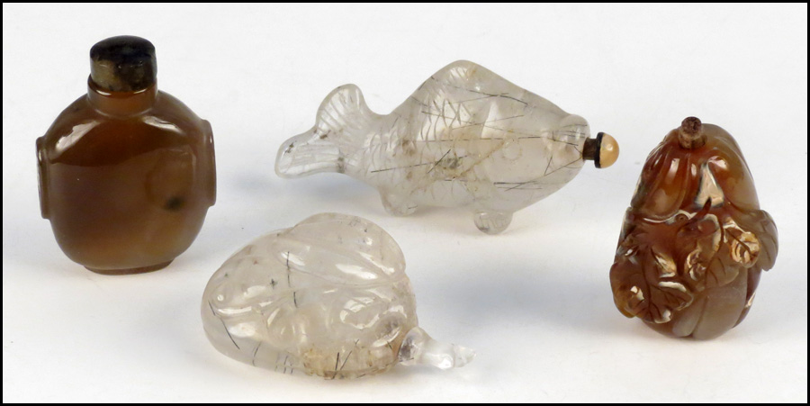 TWO ROCK CRYSTAL SNUFF BOTTLES.